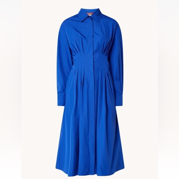 SOLD! NWT MAX MARA STUDIO Blue Pancia Shirt Dress Size : IT42 170/92A Retail$499 - Picture 4 of 11